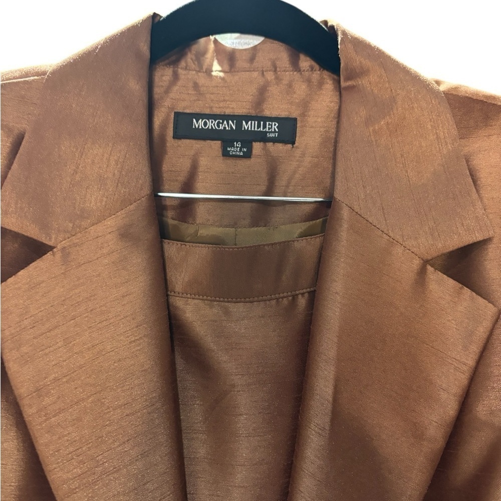 Morgan Miller Brown Blazer Classic Tailored Design 2pcs, Blazer & skirt - Picture 3 of 4